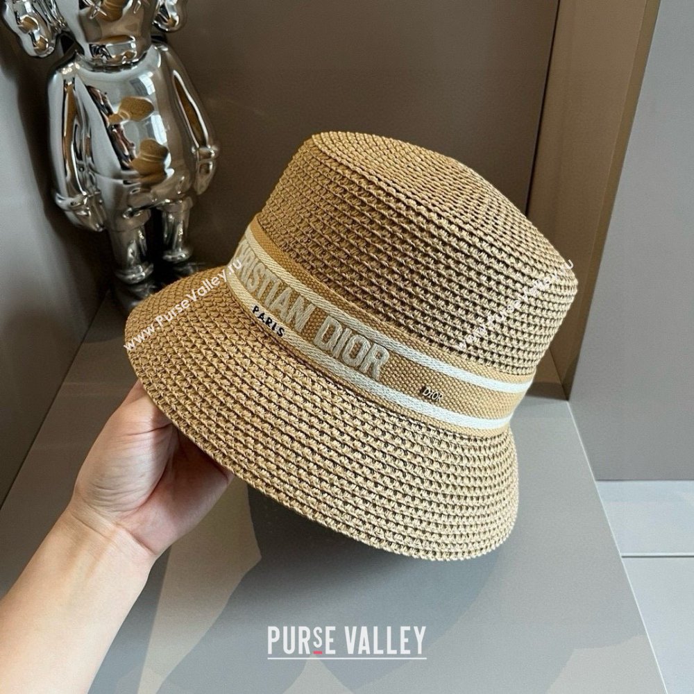 Dior Straw Bucket Hat D031302 Biege 2025 (LE-25031302)