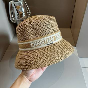 Dior Straw Bucket Hat D031302 Biege 2025 (LE-25031302)