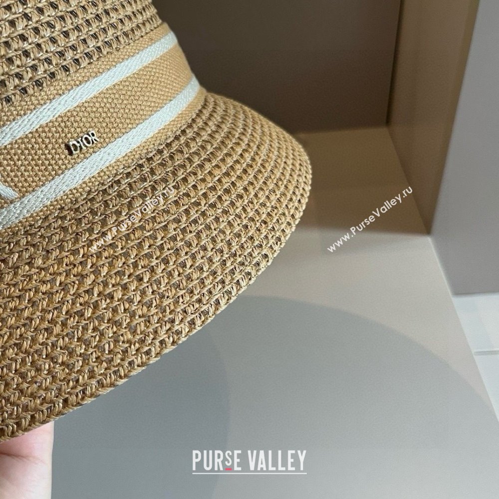 Dior Straw Bucket Hat D031302 Biege 2025 (LE-25031302)