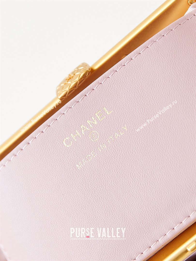 Chanel Bowknot Clutch with Chain in Crumpled Lambskin AP4027 Pink 2024 (YEZI-24072422)