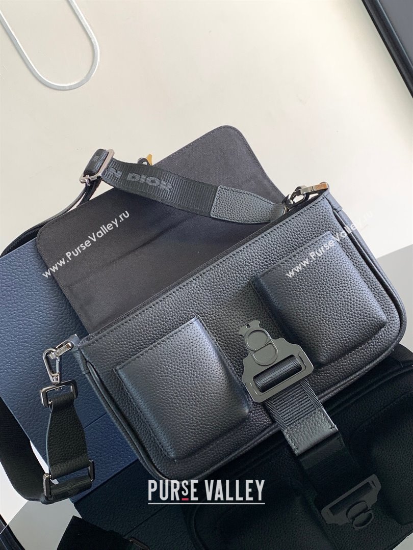 Dior Hit The Road Bag with Strap in Black Grained Calfskin 2024 (DMZ-24020213)