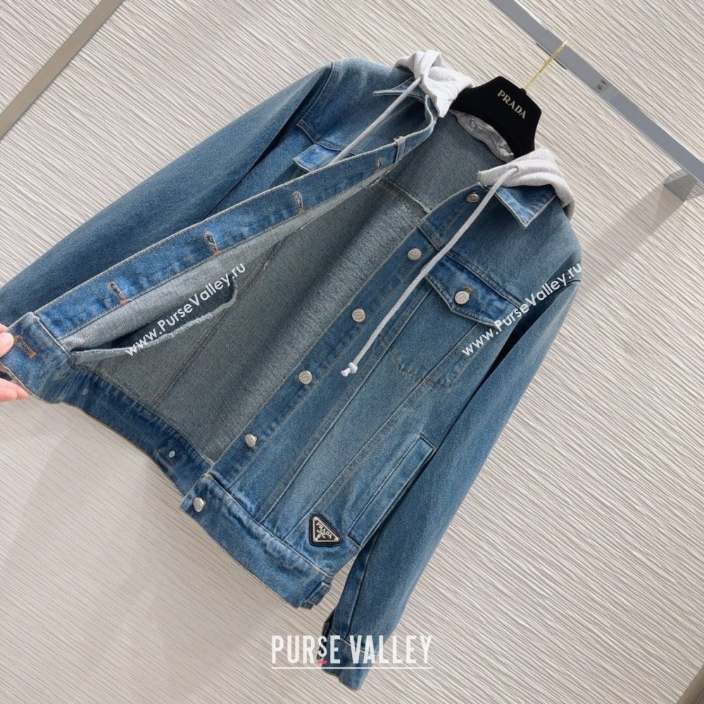 Prada Denim Jacket P90417 Blue 2024 (Q-24090417)