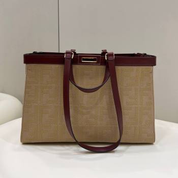 Fendi Medium X-Tote Bag in Apricot Canvas FF 8265A 2024 Top (CL-240523139)