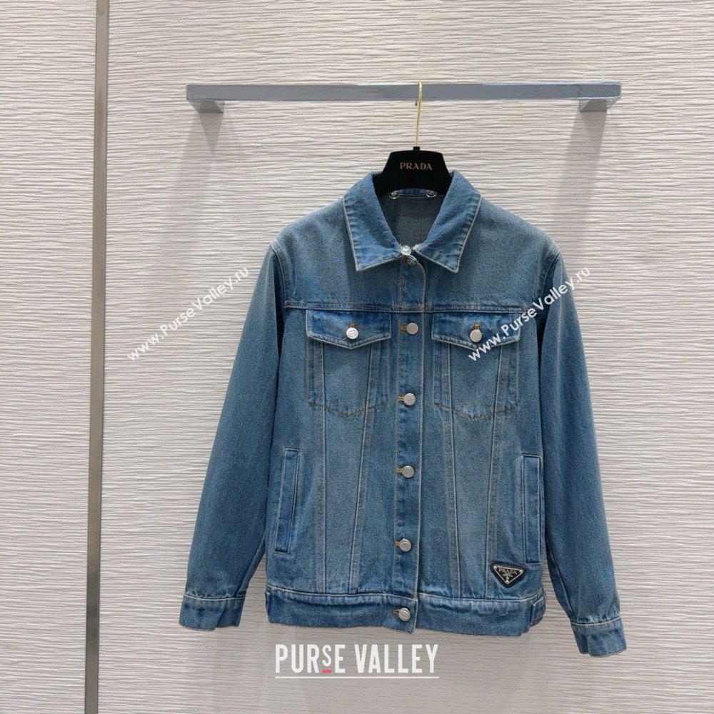 Prada Denim Jacket P90417 Blue 2024 (Q-24090417)