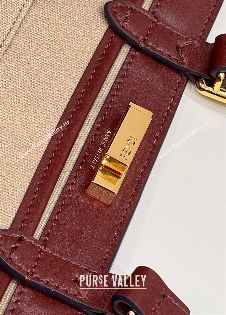 Fendi Medium X-Tote Bag in Apricot Canvas FF 8265A 2024 Top (CL-240523139)