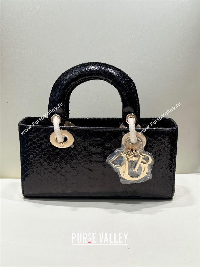 Dior Lady D-Joy Small Bag in Python Leather Black 2024 (XY-24110106)