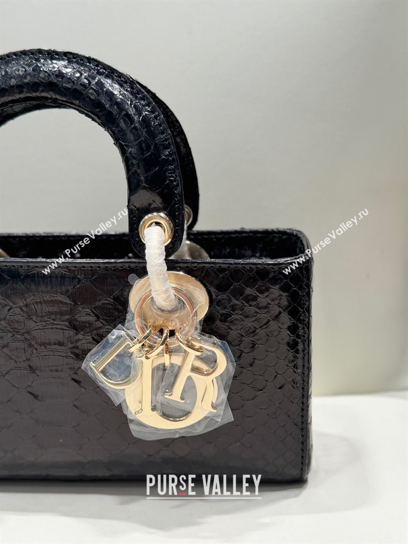 Dior Lady D-Joy Small Bag in Python Leather Black 2024 (XY-24110106)