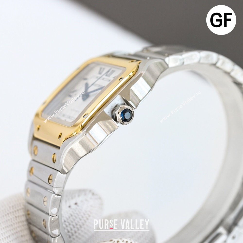 Cartier Santos de Cartier Watch， Large Model 39.8mm Yellow Gold/Silver 2023 TOP QUALITY (KN-23121805)