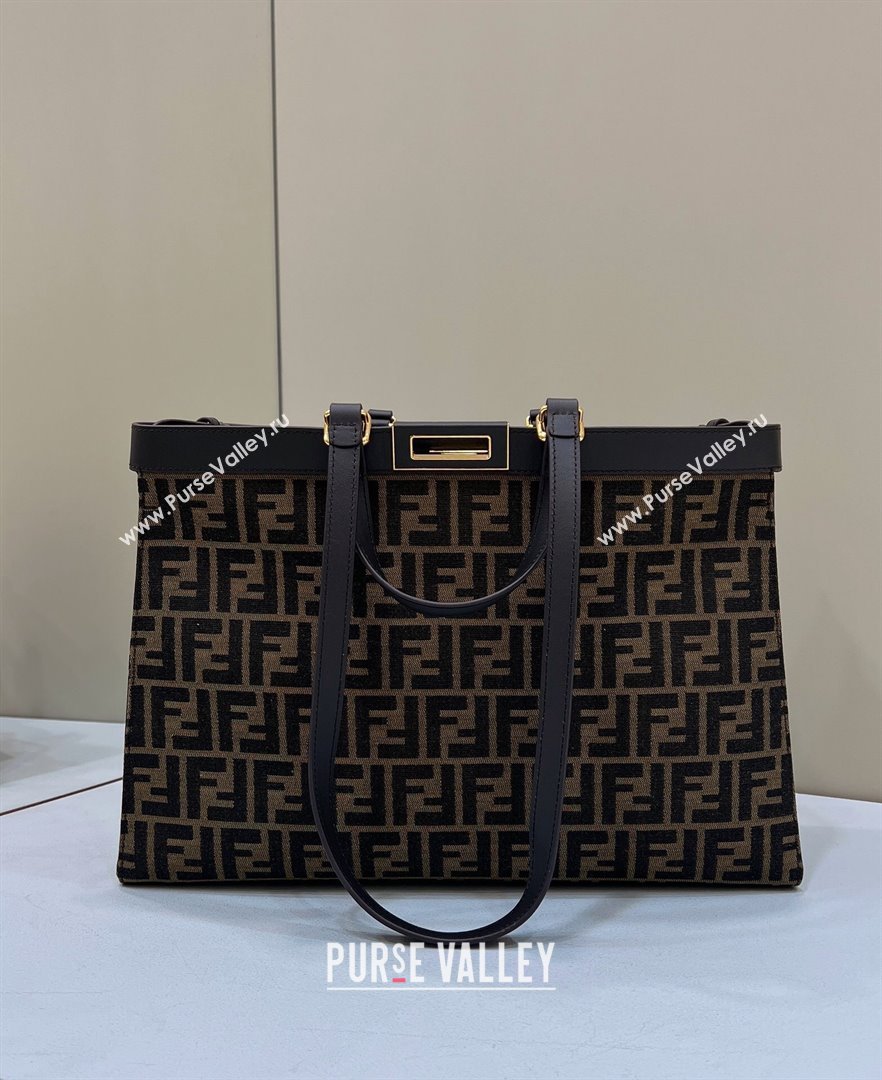 Fendi Medium X-Tote Bag in Canvas FF 8265A Coffee/Brown 2022 Top (CL-240523140)