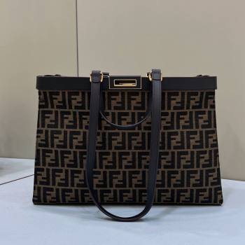 Fendi Medium X-Tote Bag in Canvas FF 8265A Coffee/Brown 2022 Top (CL-240523140)