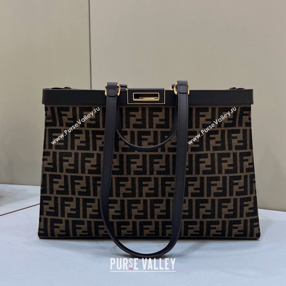 Fendi Medium X-Tote Bag in Canvas FF 8265A Coffee/Brown 2022 Top (CL-240523140)