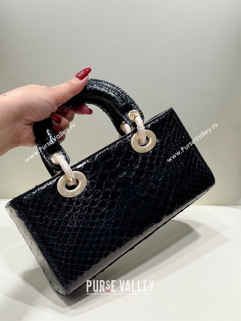 Dior Lady D-Joy Small Bag in Python Leather Black 2024 (XY-24110106)