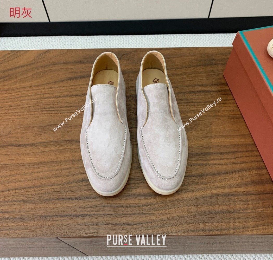 Loro Piana Open Walk Suede High-top Loafers Light Grey 2025 LP101101 (HH-251211033)