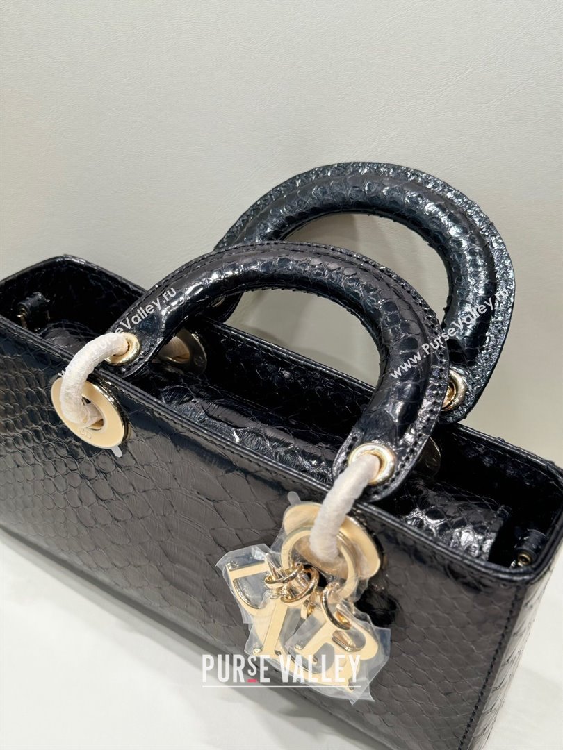 Dior Lady D-Joy Small Bag in Python Leather Black 2024 (XY-24110106)