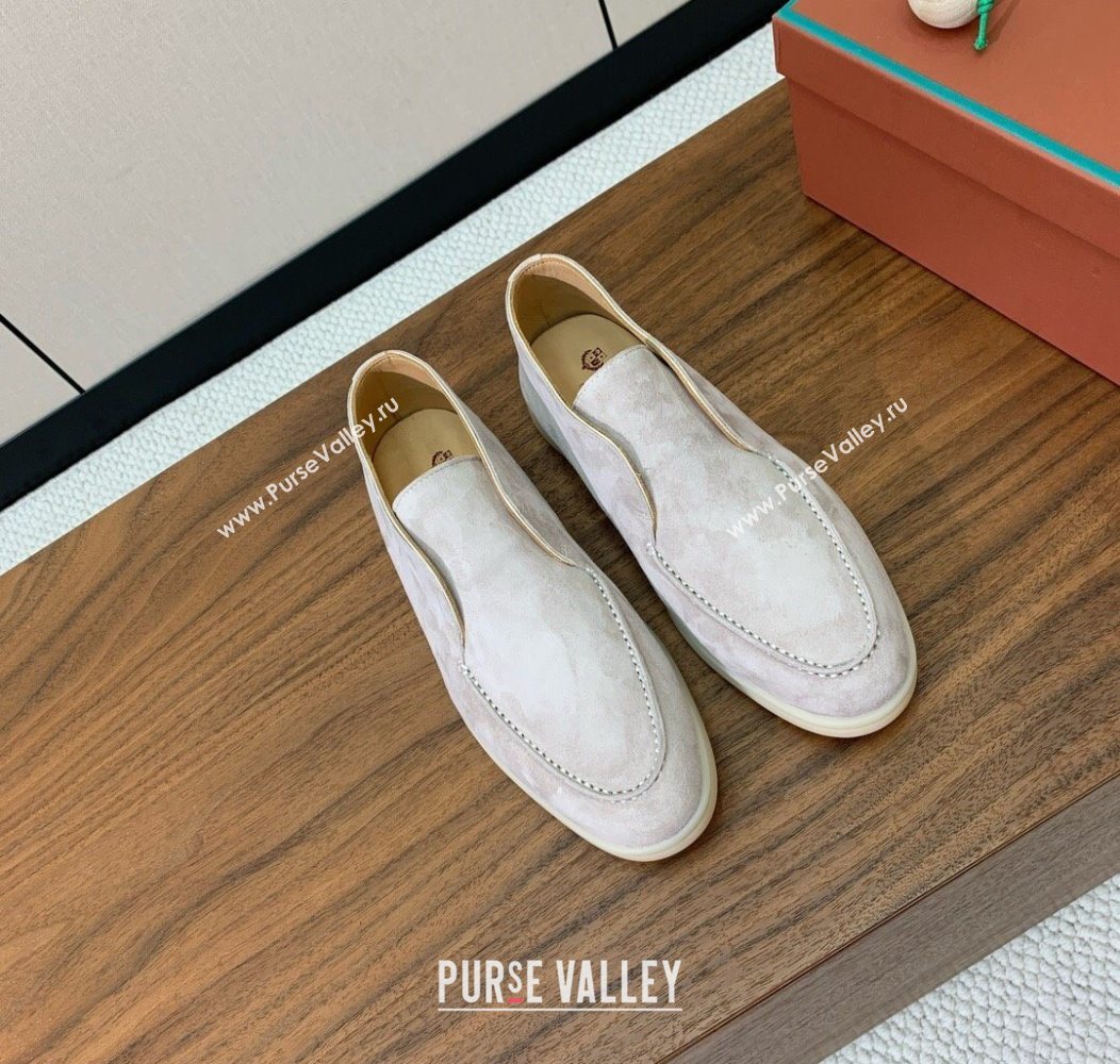 Loro Piana Open Walk Suede High-top Loafers Light Grey 2025 LP101101 (HH-251211033)