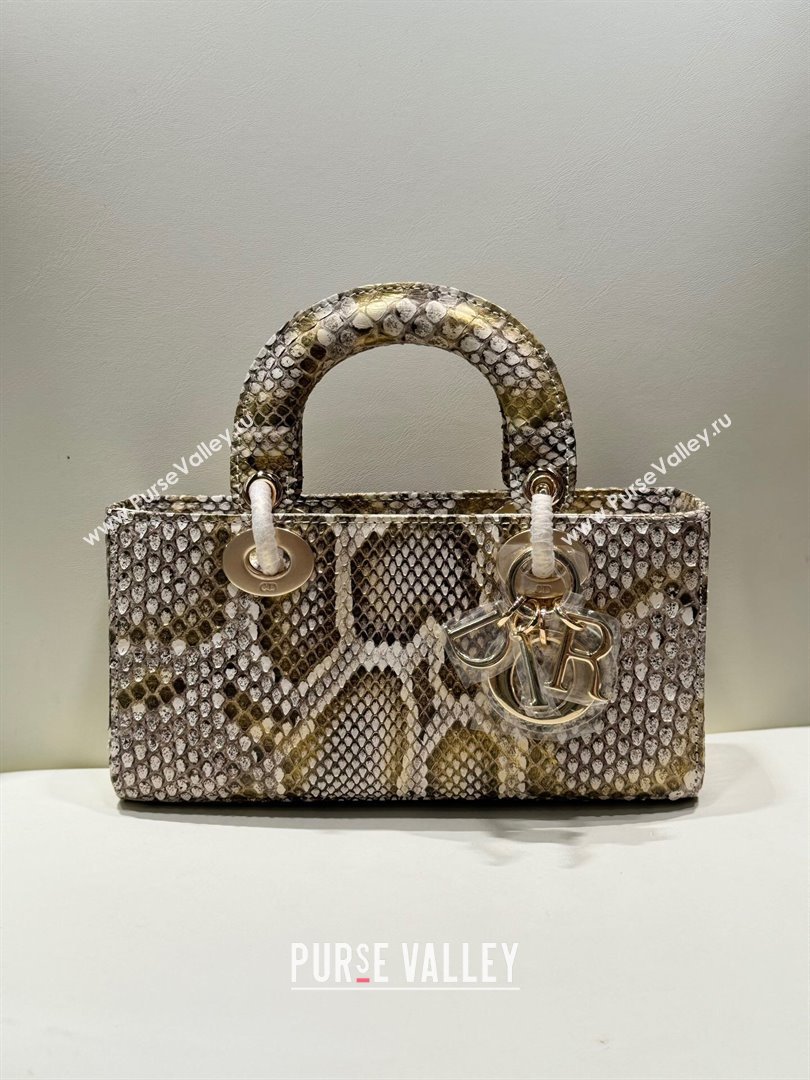 Dior Lady D-Joy Small Bag in Python Leather Grey/Gold 2024 (XY-24110102)