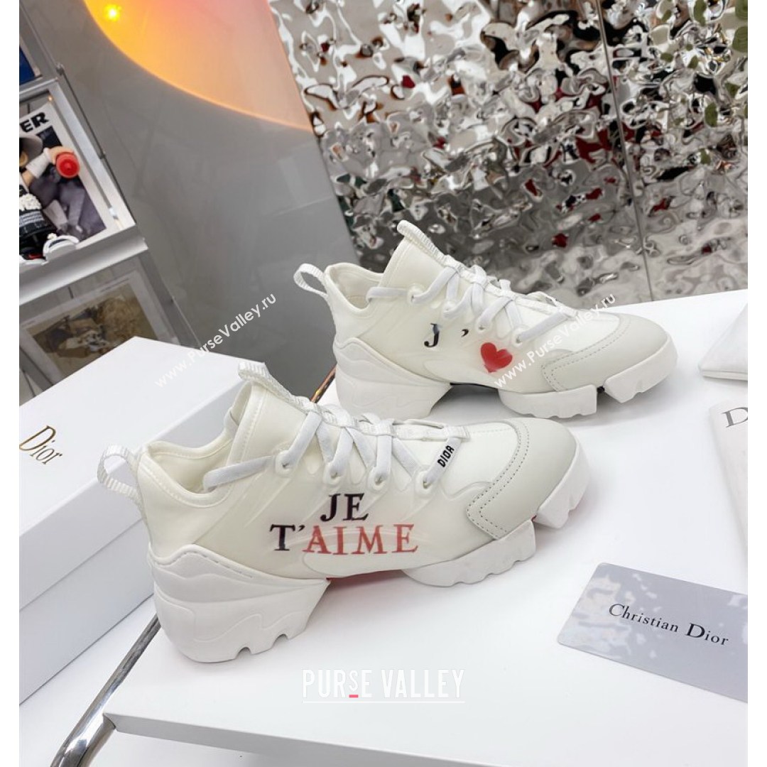 Dior D-Connect Sneaker in Love TAIME Technical Fabric DS24 White 2021 (KW-210817058)