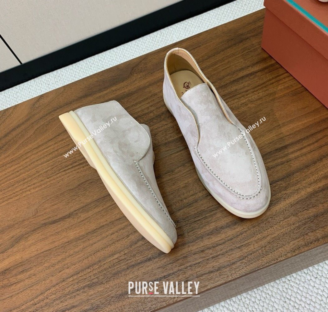 Loro Piana Open Walk Suede High-top Loafers Light Grey 2025 LP101101 (HH-251211033)