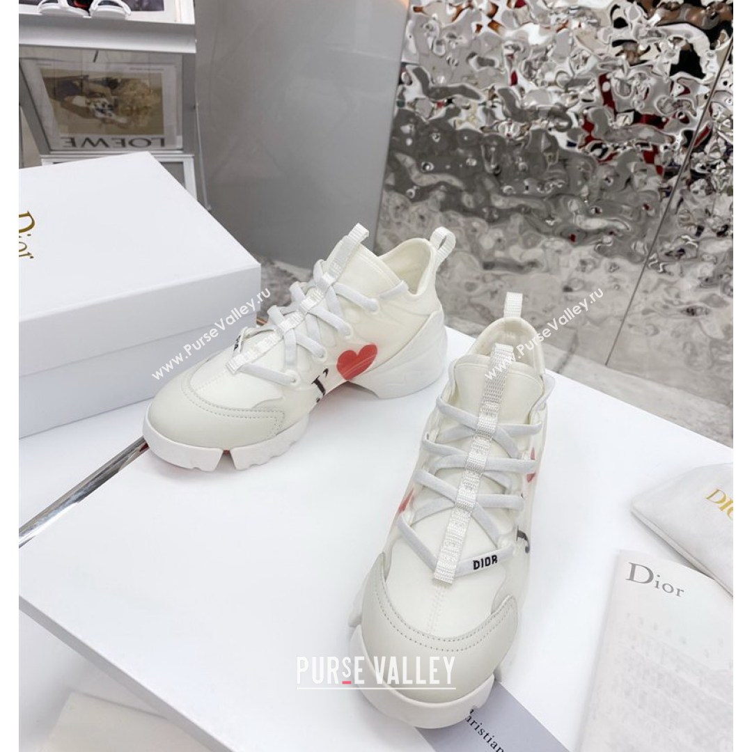 Dior D-Connect Sneaker in Love TAIME Technical Fabric DS24 White 2021 (KW-210817058)