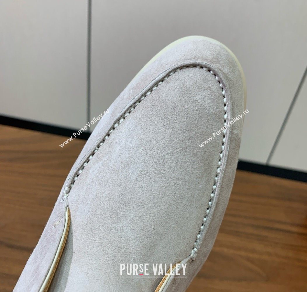 Loro Piana Open Walk Suede High-top Loafers Light Grey 2025 LP101101 (HH-251211033)