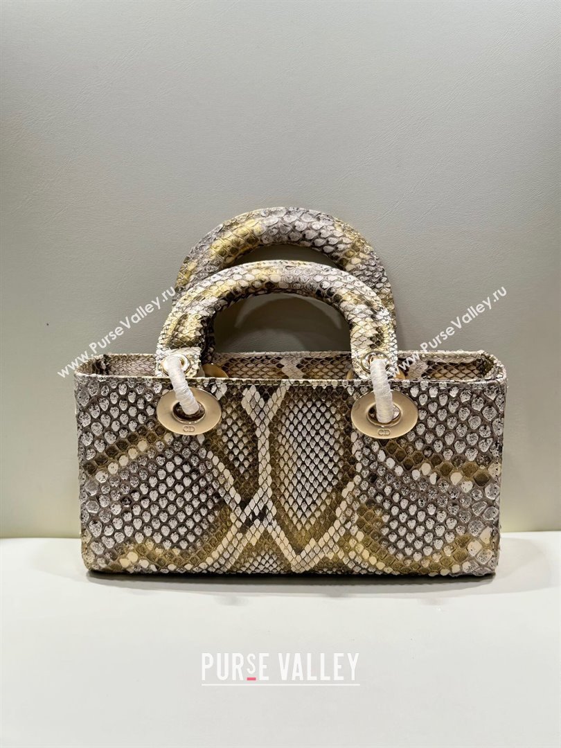 Dior Lady D-Joy Small Bag in Python Leather Grey/Gold 2024 (XY-24110102)