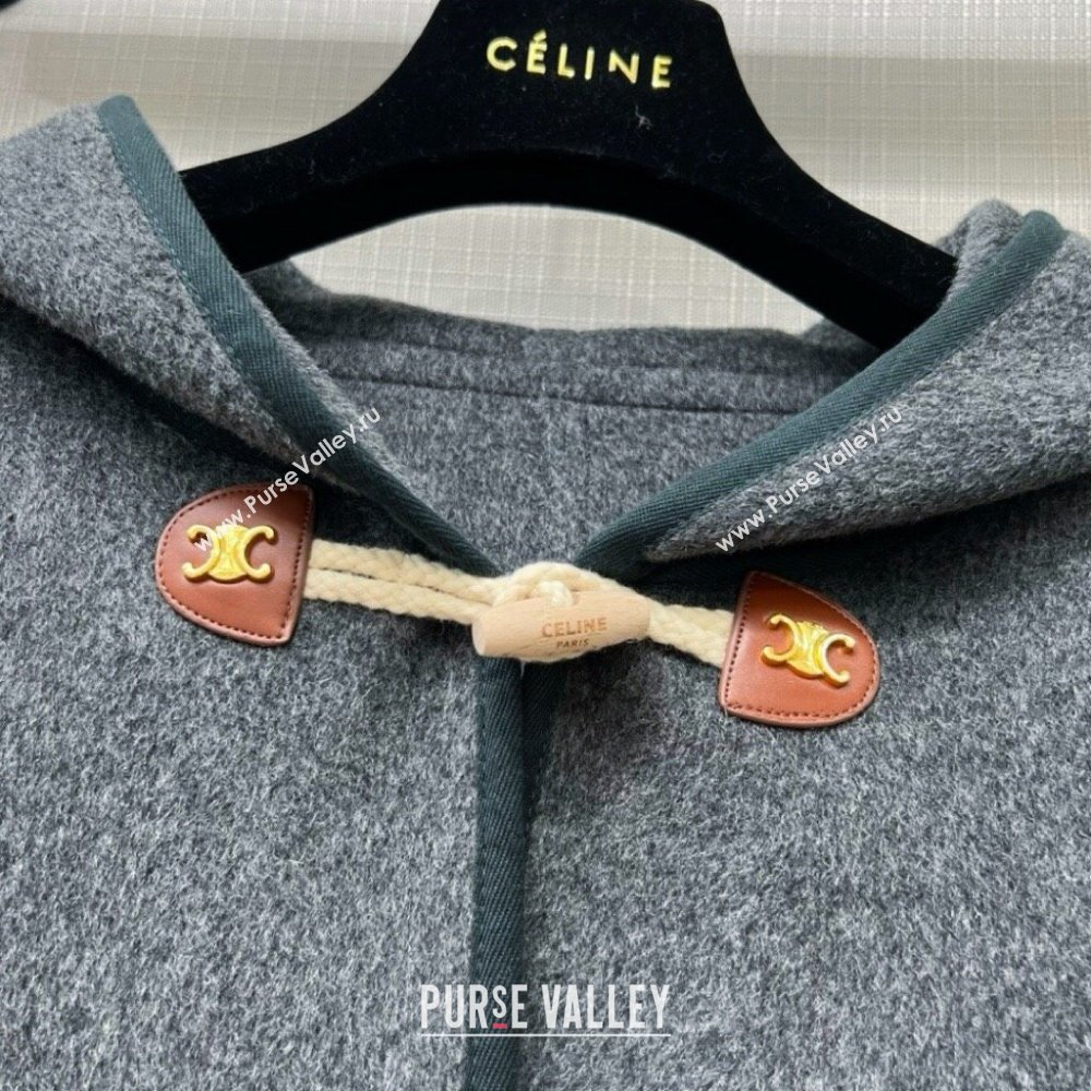 Celine Wool Short Coat C110931 Grey 2023 (Q-23110931)