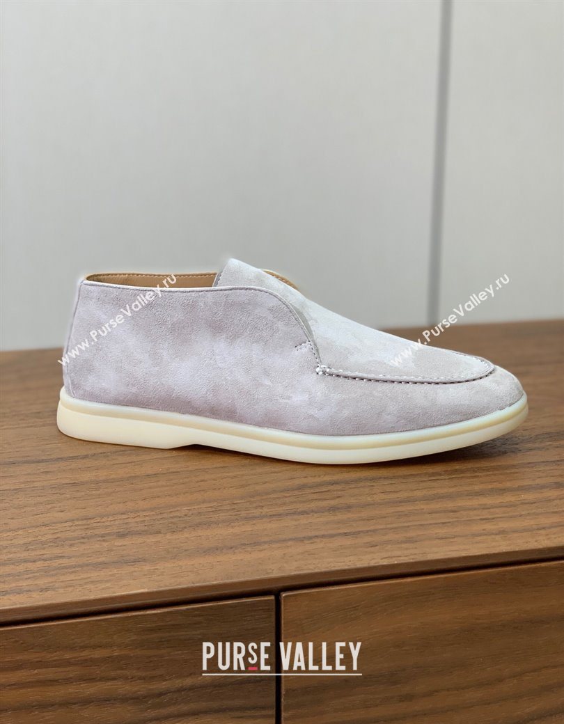 Loro Piana Open Walk Suede High-top Loafers Light Grey 2025 LP101101 (HH-251211033)