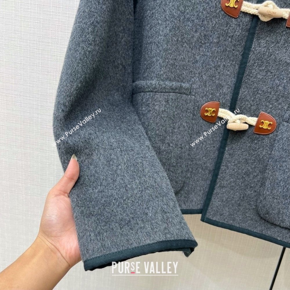 Celine Wool Short Coat C110931 Grey 2023 (Q-23110931)