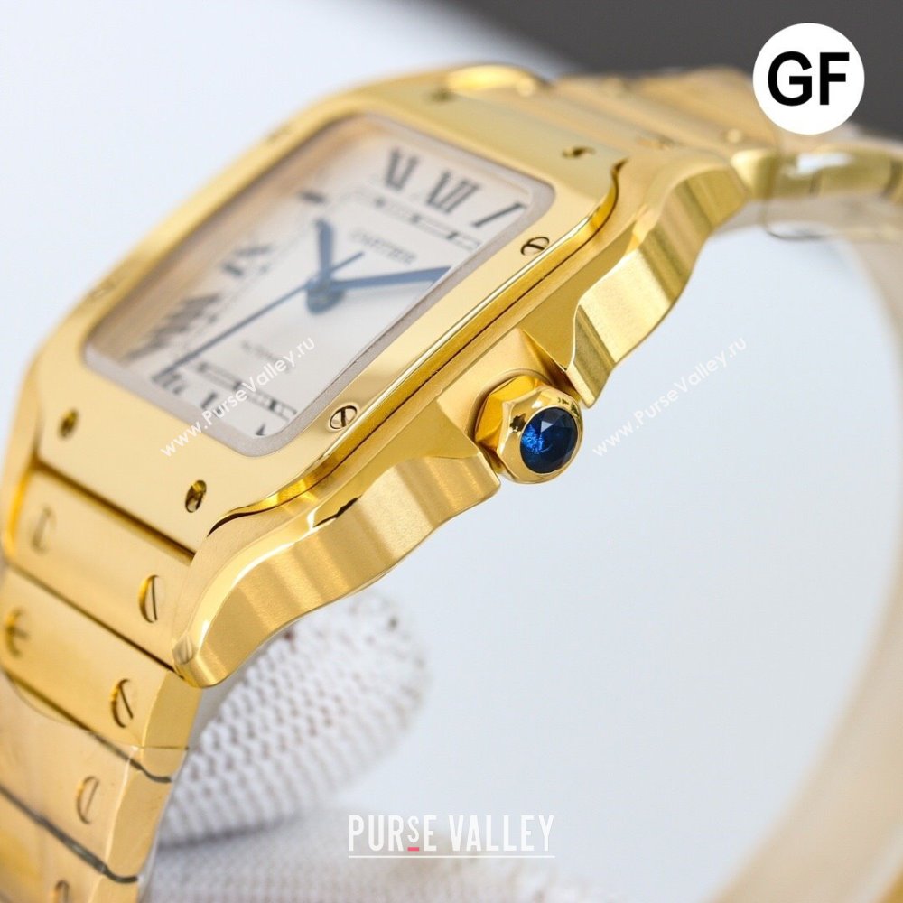 Cartier Santos de Cartier Watch， Large Model 39.8mm Yellow Gold 2023 TOP QUALITY (KN-23121804)