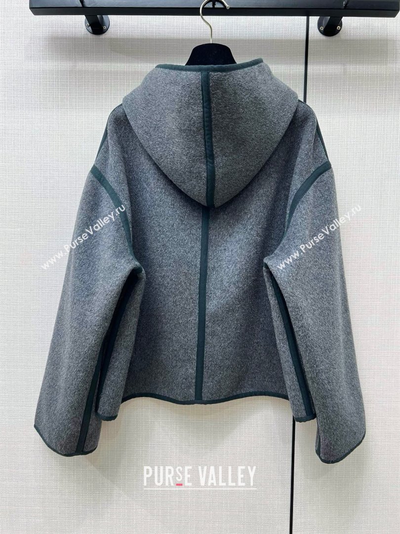 Celine Wool Short Coat C110931 Grey 2023 (Q-23110931)