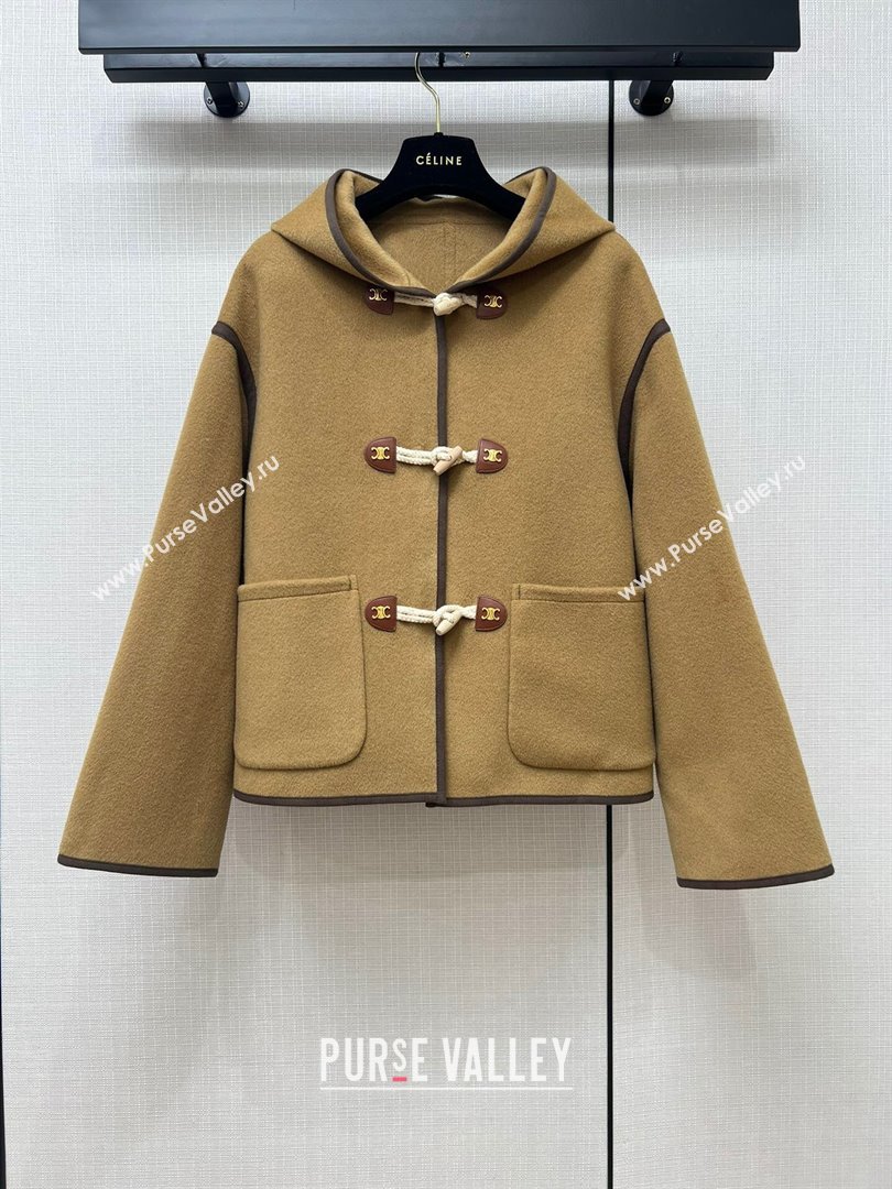 Celine Wool Short Coat C110932 Brown 2023 (Q-23110932)