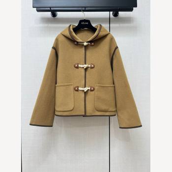 Celine Wool Short Coat C110932 Brown 2023 (Q-23110932)