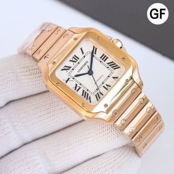 Cartier Santos de Cartier Watch， Large Model 39.8mm Rosy Gold 2023 TOP QUALITY (KN-23121806)