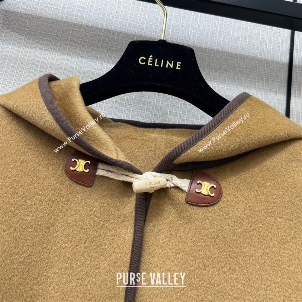 Celine Wool Short Coat C110932 Brown 2023 (Q-23110932)