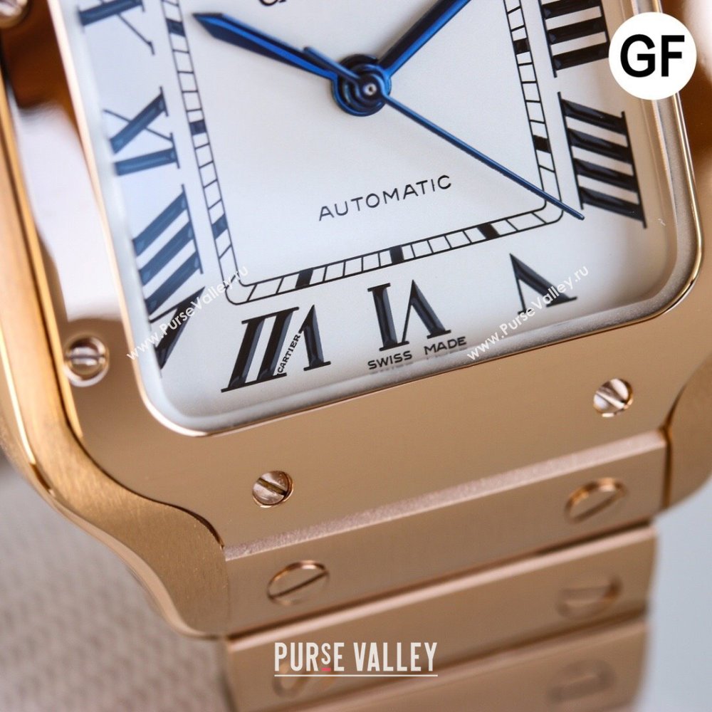 Cartier Santos de Cartier Watch， Large Model 39.8mm Rosy Gold 2023 TOP QUALITY (KN-23121806)