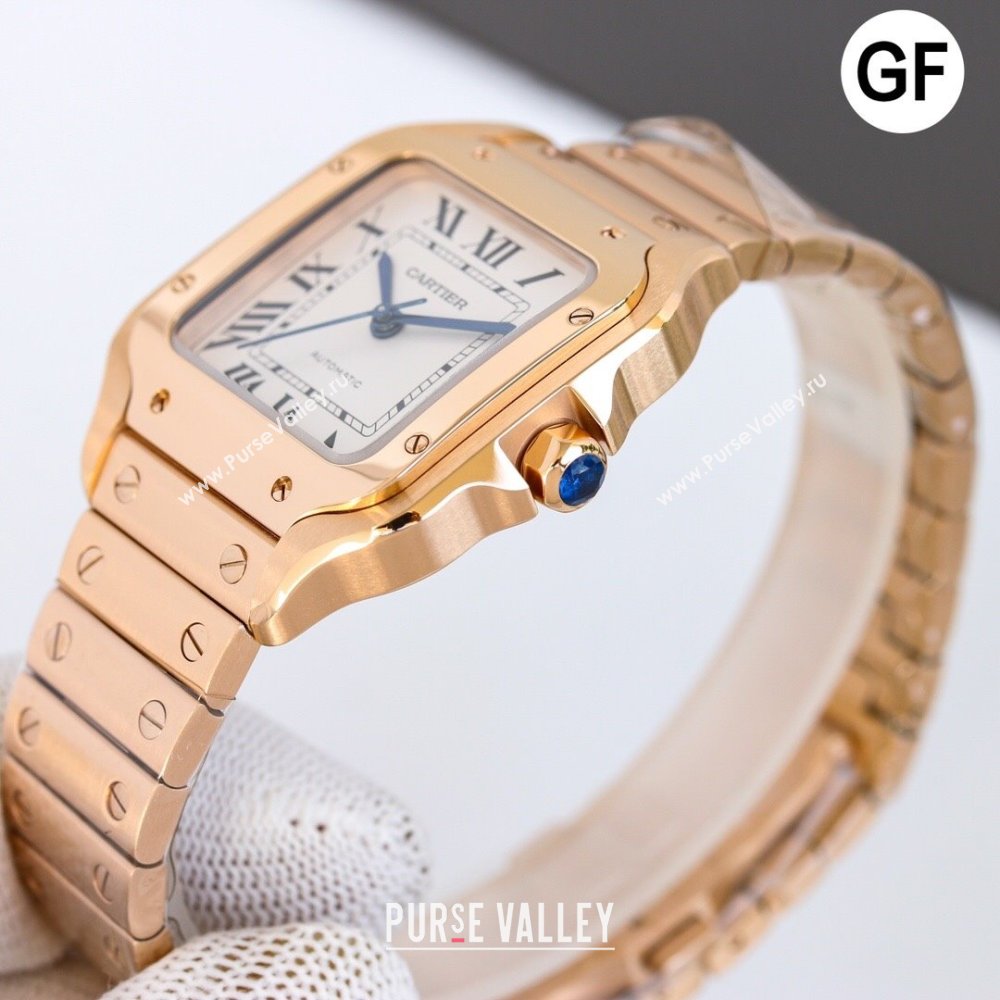 Cartier Santos de Cartier Watch， Large Model 39.8mm Rosy Gold 2023 TOP QUALITY (KN-23121806)