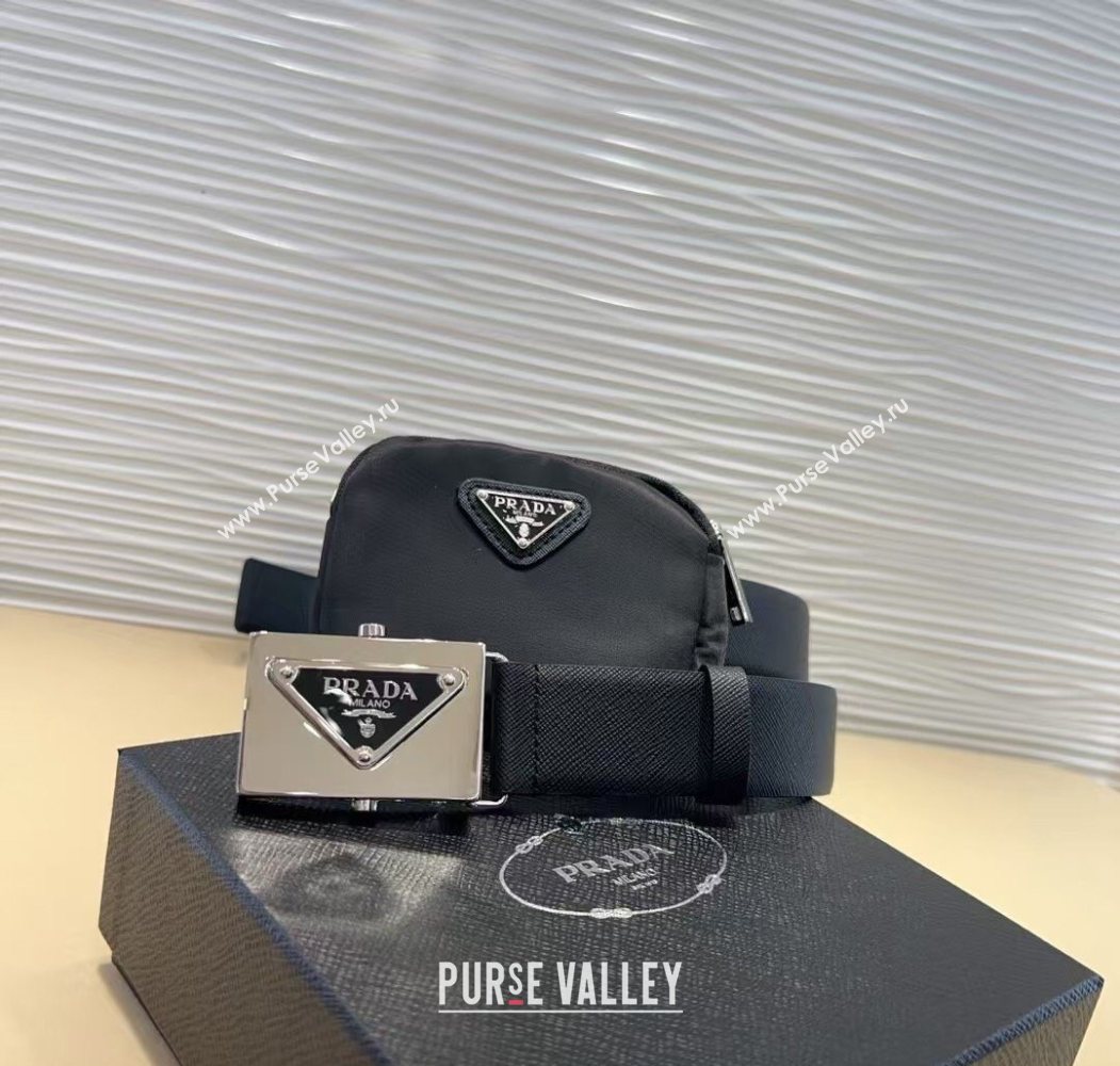 Prada Black Nylon Pouch Belt 1 2025 0618 (99-250618017)