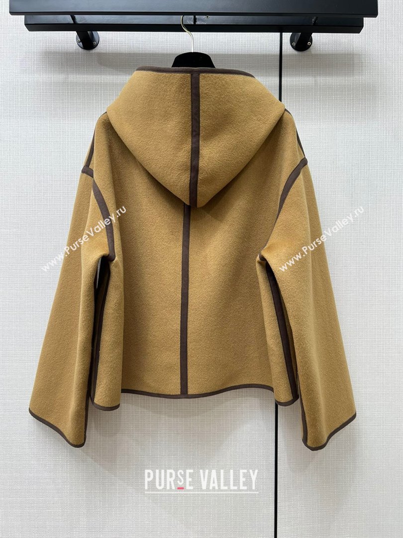 Celine Wool Short Coat C110932 Brown 2023 (Q-23110932)