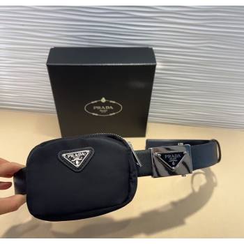 Prada Black Nylon Pouch Belt 1 2025 0618 (99-250618017)