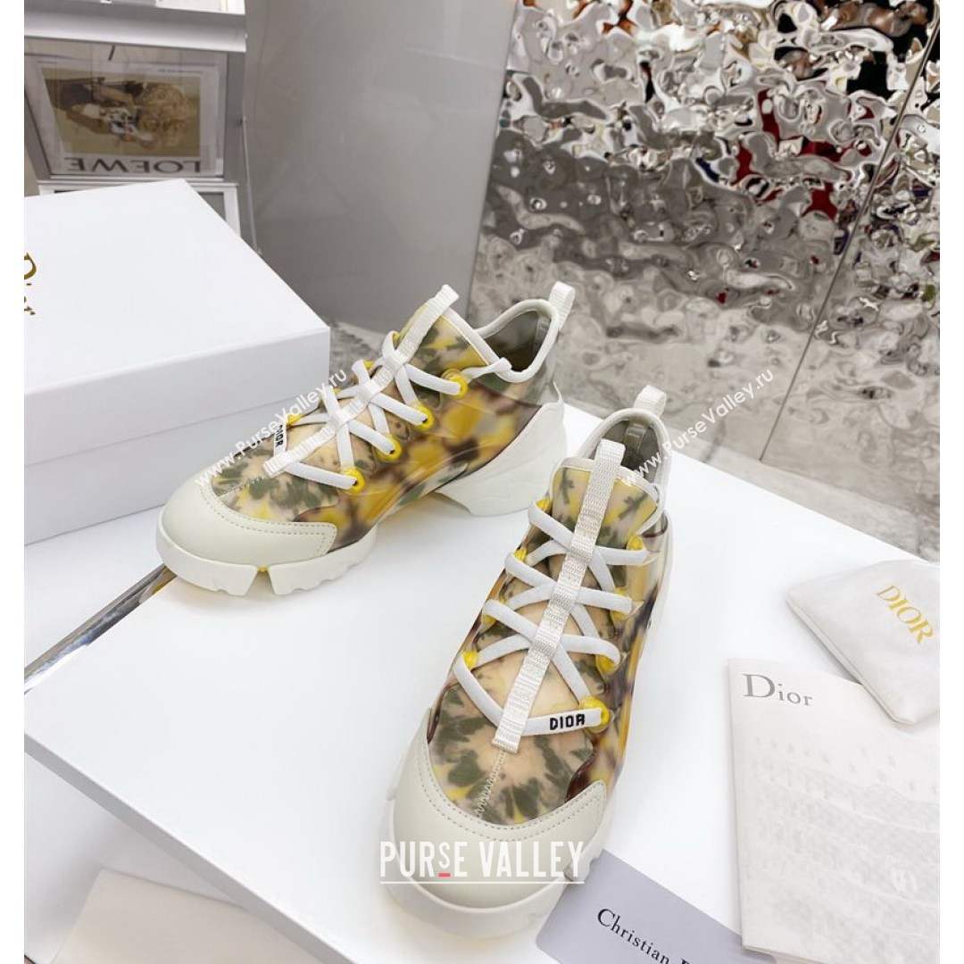 Dior D-Connect Sneaker in Zodiac Printed Technical Fabric DS15 Yellow 2021 (KW-210816066)