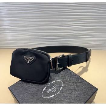 Prada Black Nylon Pouch Belt 2 2025 0618 (99-250618018)