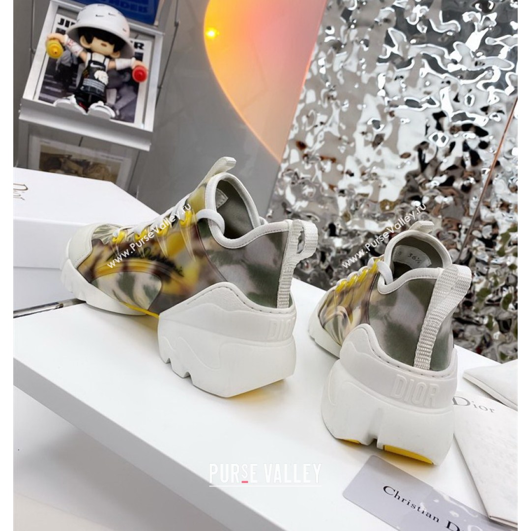 Dior D-Connect Sneaker in Zodiac Printed Technical Fabric DS15 Yellow 2021 (KW-210816066)