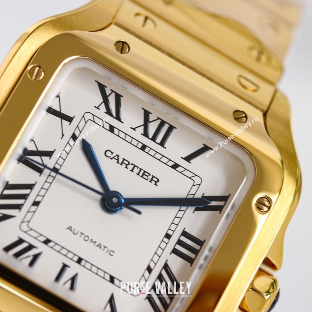 Cartier Santos de Cartier Watch， Medium Model 35mm Yellow Gold 2023 TOP QUALITY (KN-23121801)