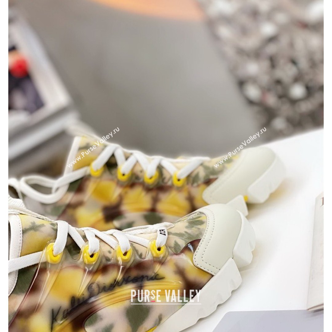 Dior D-Connect Sneaker in Zodiac Printed Technical Fabric DS15 Yellow 2021 (KW-210816066)