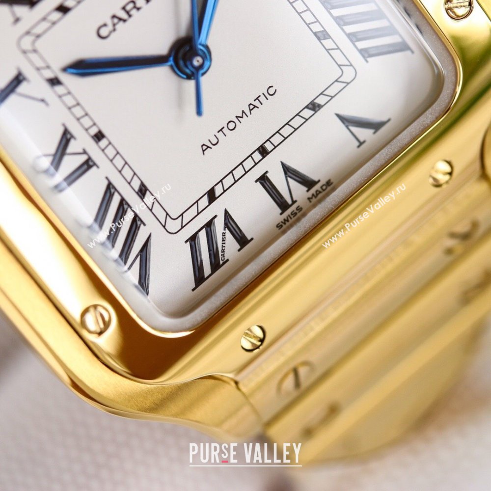 Cartier Santos de Cartier Watch， Medium Model 35mm Yellow Gold 2023 TOP QUALITY (KN-23121801)