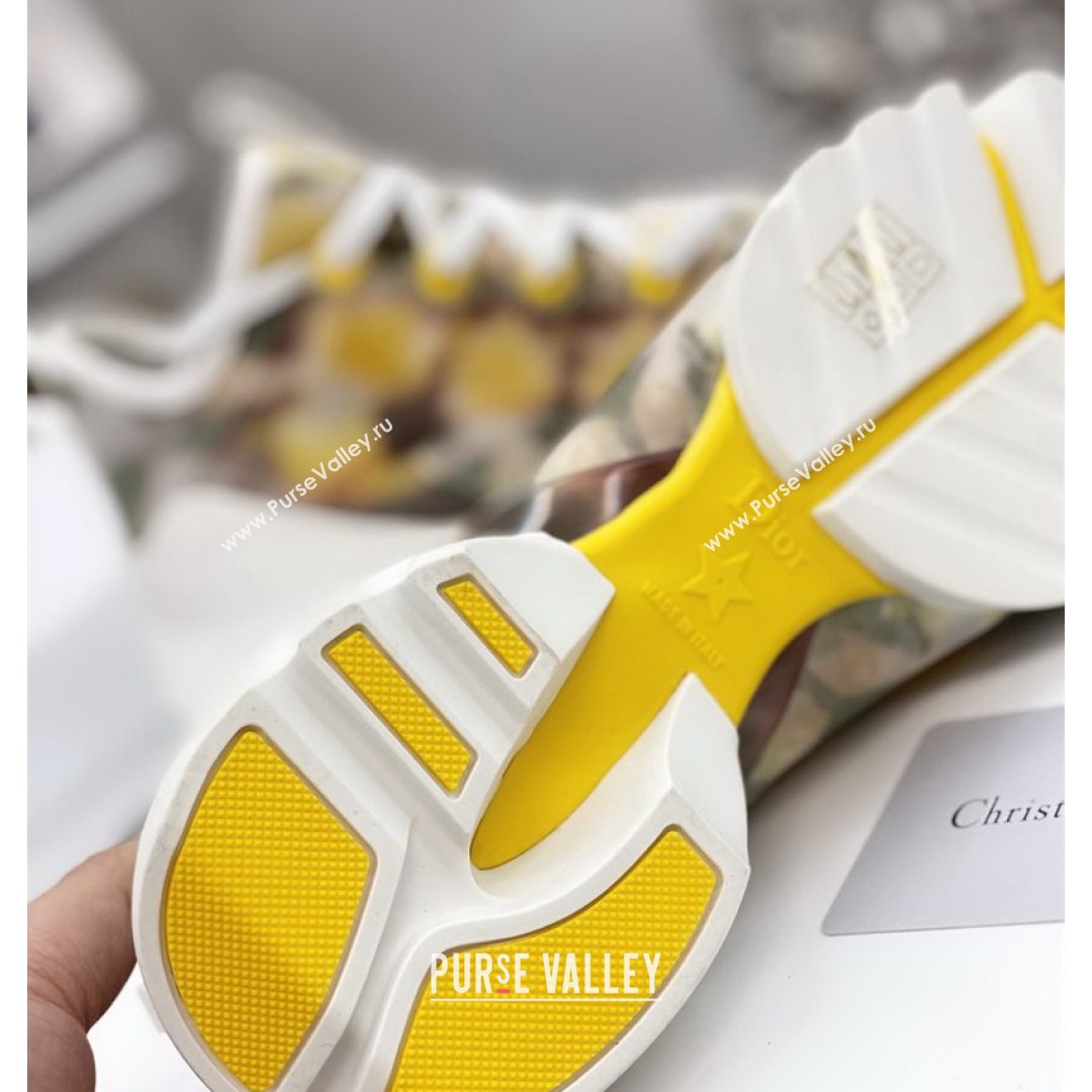 Dior D-Connect Sneaker in Zodiac Printed Technical Fabric DS15 Yellow 2021 (KW-210816066)