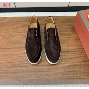Loro Piana Open Walk Suede High-top Loafers Coffee Brown 2025 LP101101 (HH-251211036)