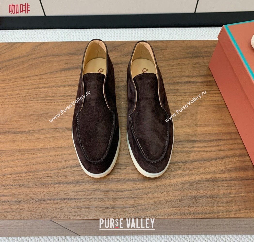 Loro Piana Open Walk Suede High-top Loafers Coffee Brown 2025 LP101101 (HH-251211036)