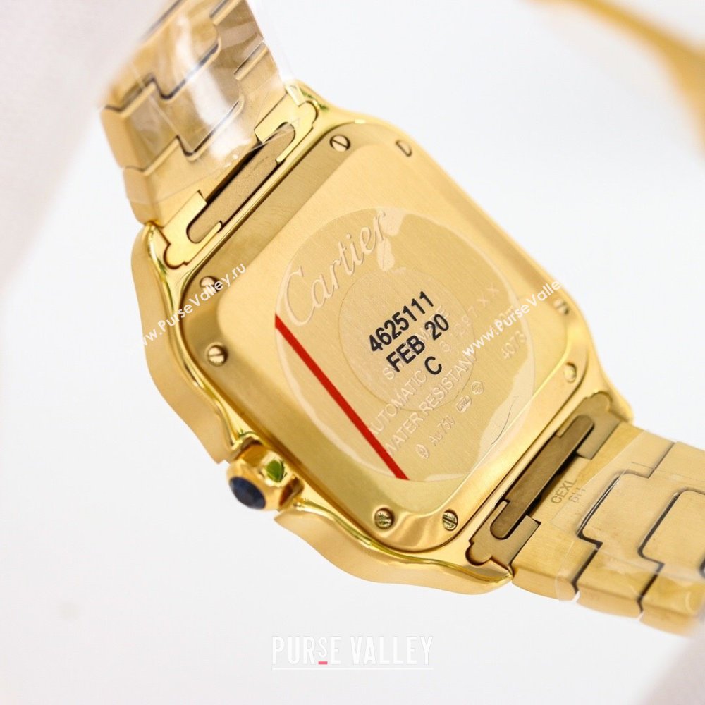 Cartier Santos de Cartier Watch， Medium Model 35mm Yellow Gold 2023 TOP QUALITY (KN-23121801)