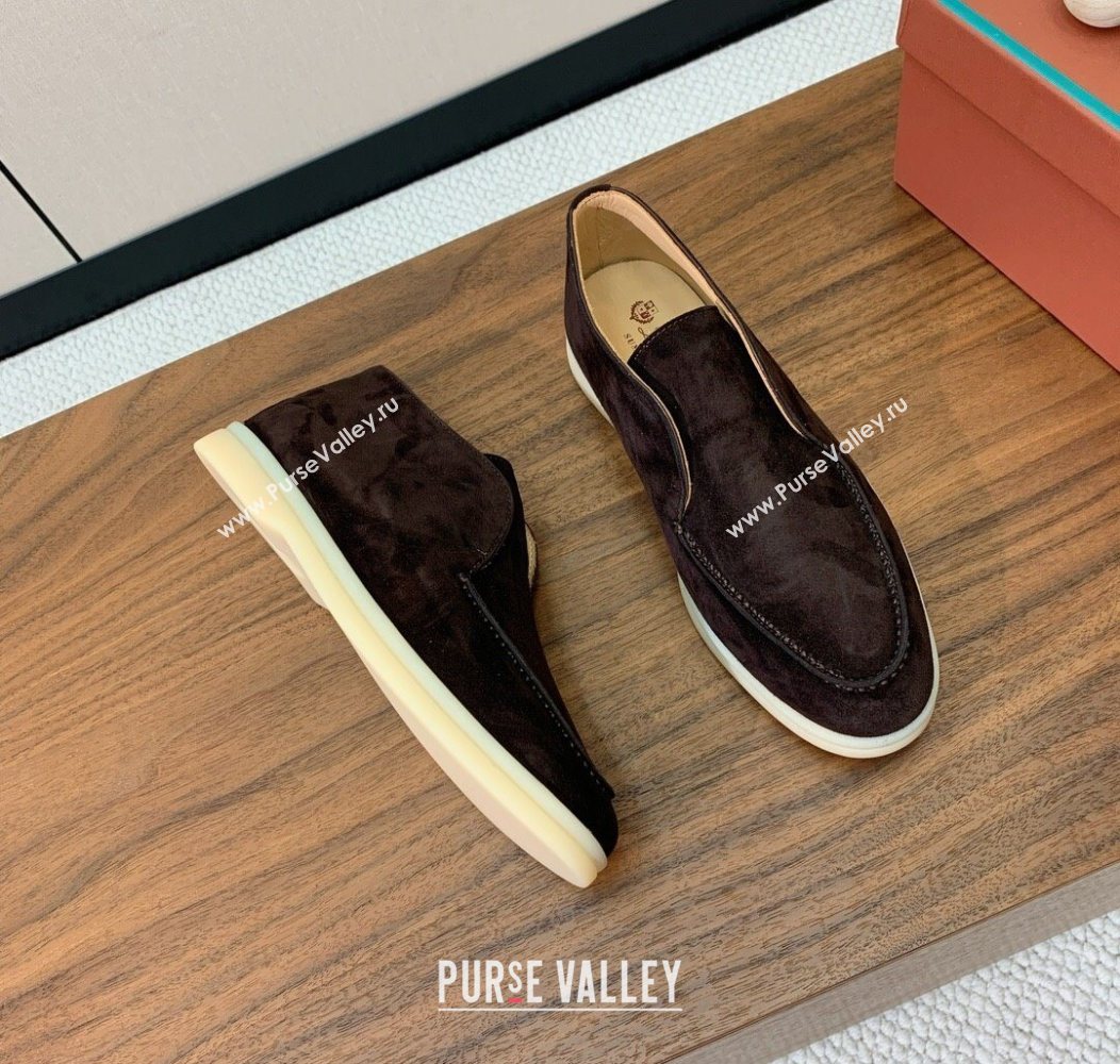 Loro Piana Open Walk Suede High-top Loafers Coffee Brown 2025 LP101101 (HH-251211036)